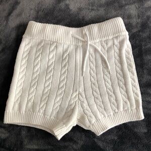045. F21 Knitted Shorts White XS